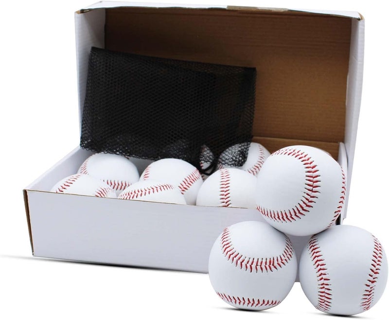 Magicorange Baseball, 12 Pack Training Baseballs Unmarked Practice Rubber Core Baseballs for Hitting, Soft Toss, Batting, Fielding, Pitching - Image 1
